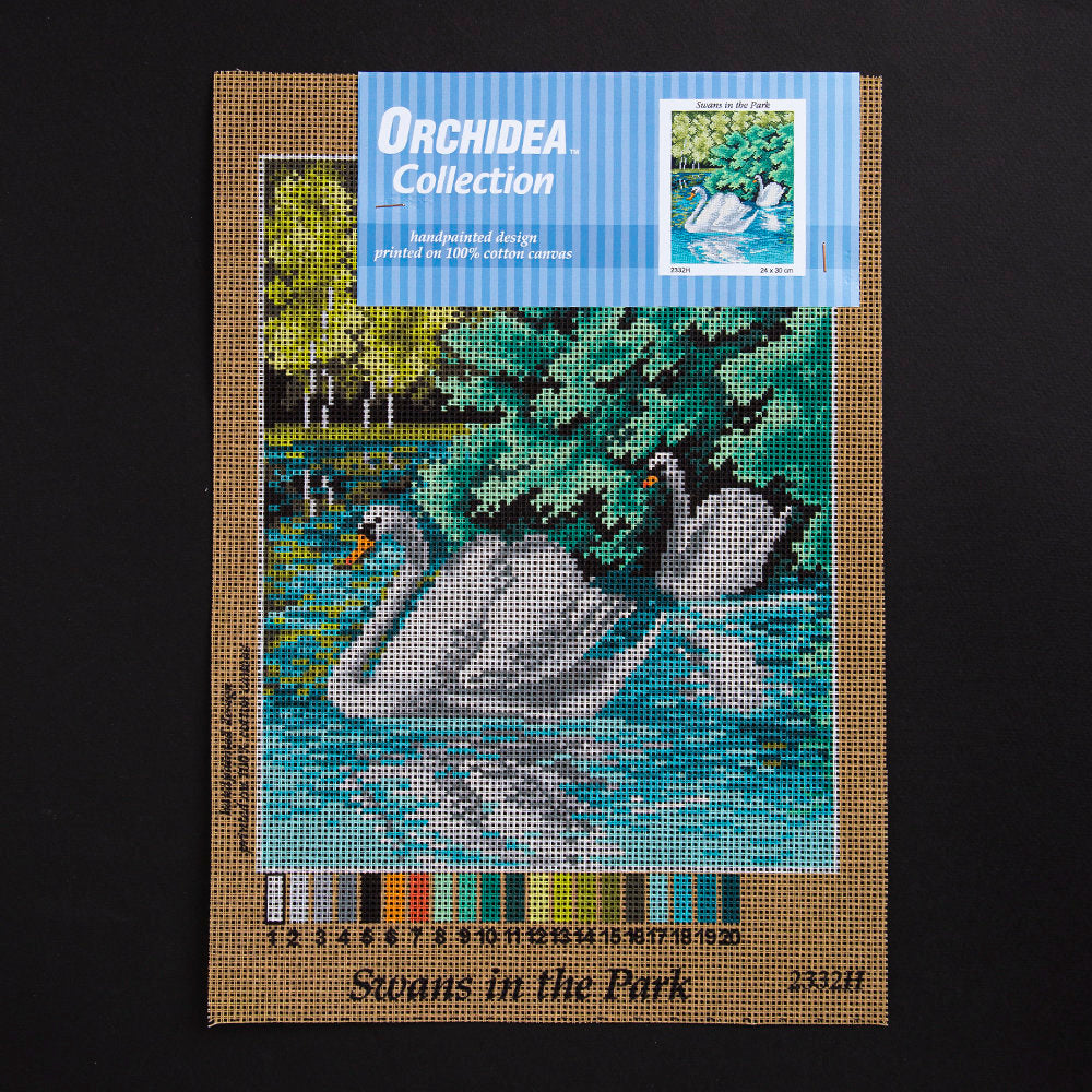 Orchidea 24x30cm Printed Gobelin, Swans in the Park - 2332H