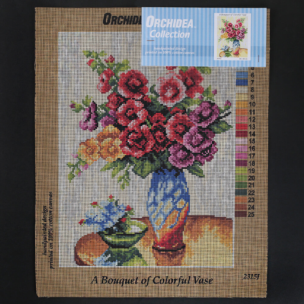 Orchidea 30x40 cm A Bouquet Of Colorful Vase Printed Gobelin 2315J