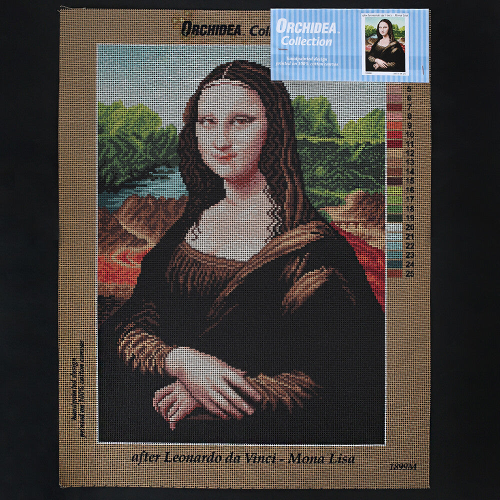 Orchidea 38,5x54 cm Leonaro Da Vinci - Mona Lisa Printed Gobelin 1899M
