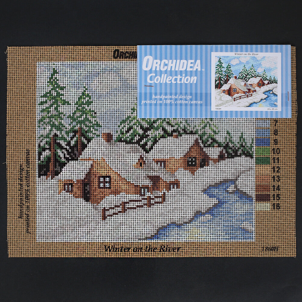 Orchidea 24x30 cm Winter On The River Printed Gobelin 1860H