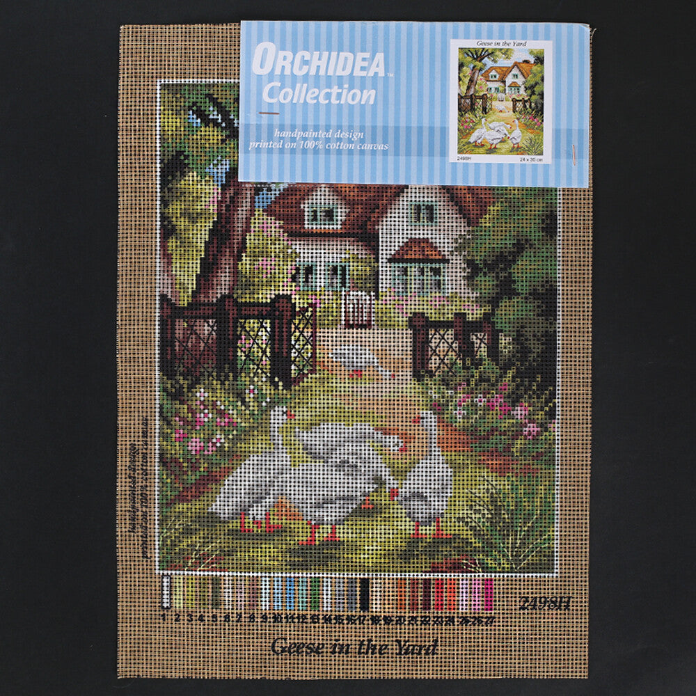 Orchidea 24x30 cm Geese in The Yard Printed Gobelin 2498H