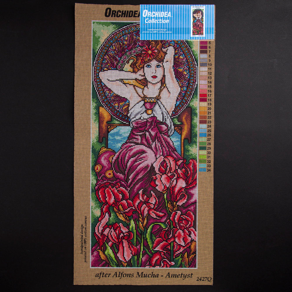 Orchidea 30x70cm Printed Gobelin, Alphonse Mucha - Ametyst - 2427Q
