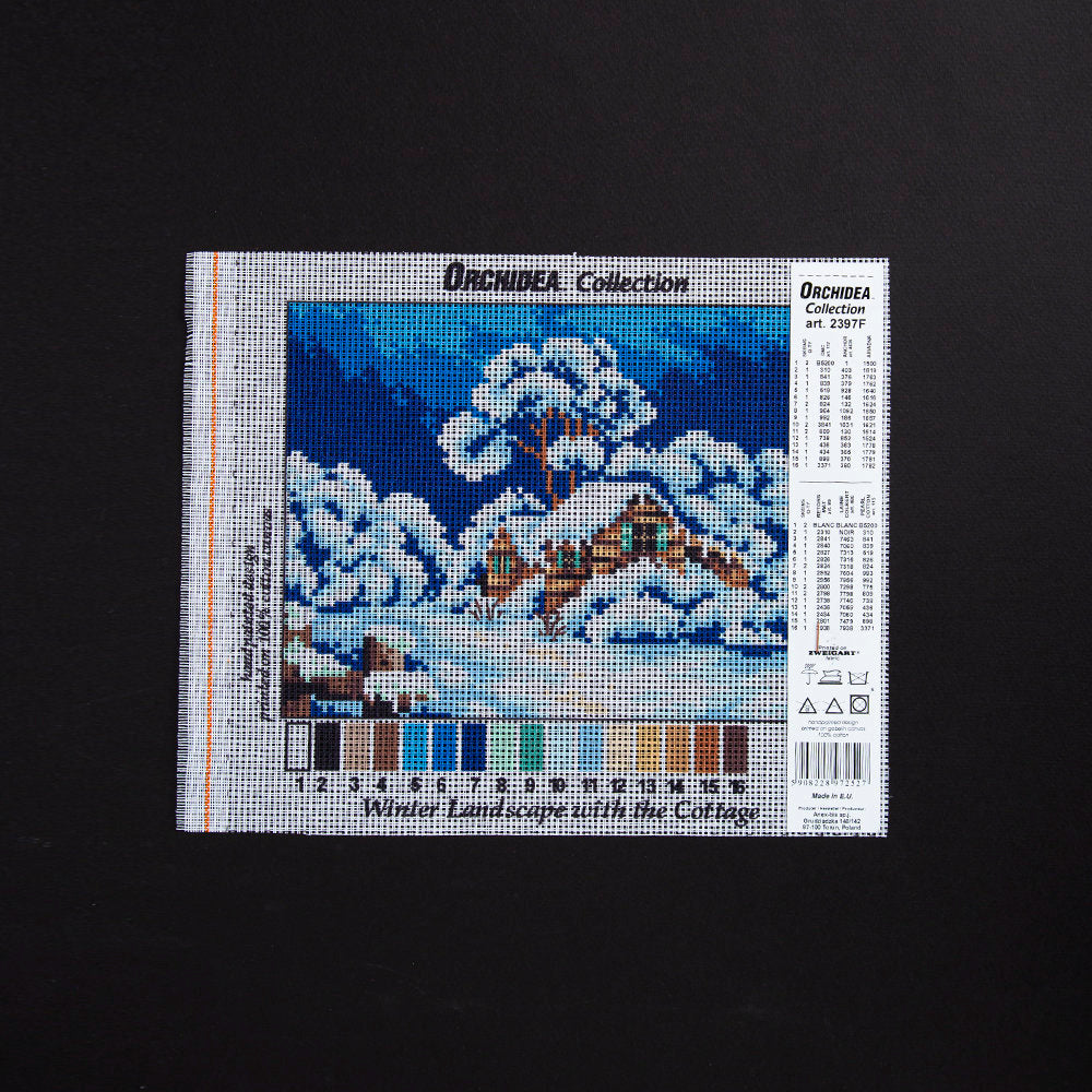 Orchidea 18x24cm Printed Gobelin, Winter Landscape with Cottage - 2397F