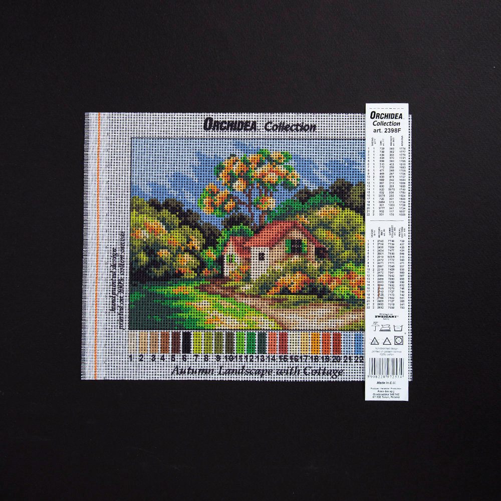 Orchidea 18x24cm Printed Gobelin, Autumn Landscape with Cottage - 2398F