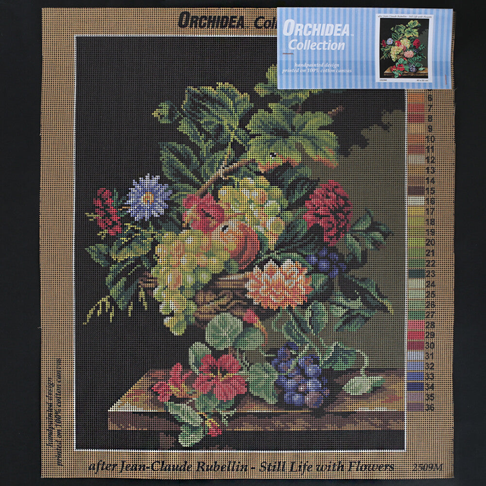 Orchidea 40x50 cm Jean-Claude Rubellin - Still Life With Flowers Printed Gobelin 2509M