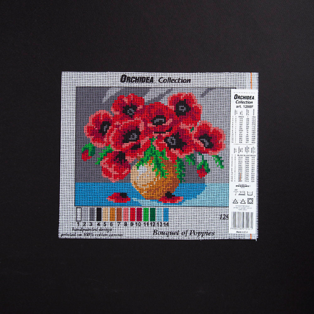 Orchidea 18x24cm Printed Gobelin, Bouquet of Poppies - 1298F