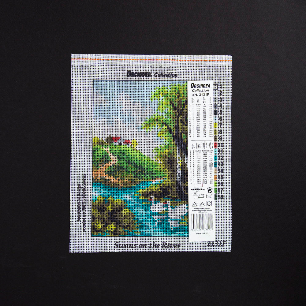 Orchidea 18x24cm Printed Gobelin, Swans on the River - 2131F