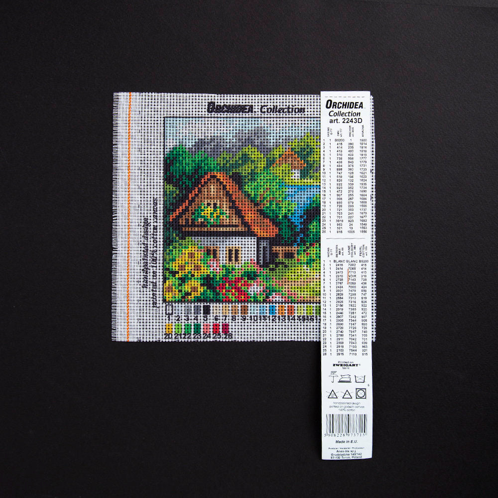 Orchidea 15x15cm Printed Gobelin, Cottage by the lake (Summer) - 2243D