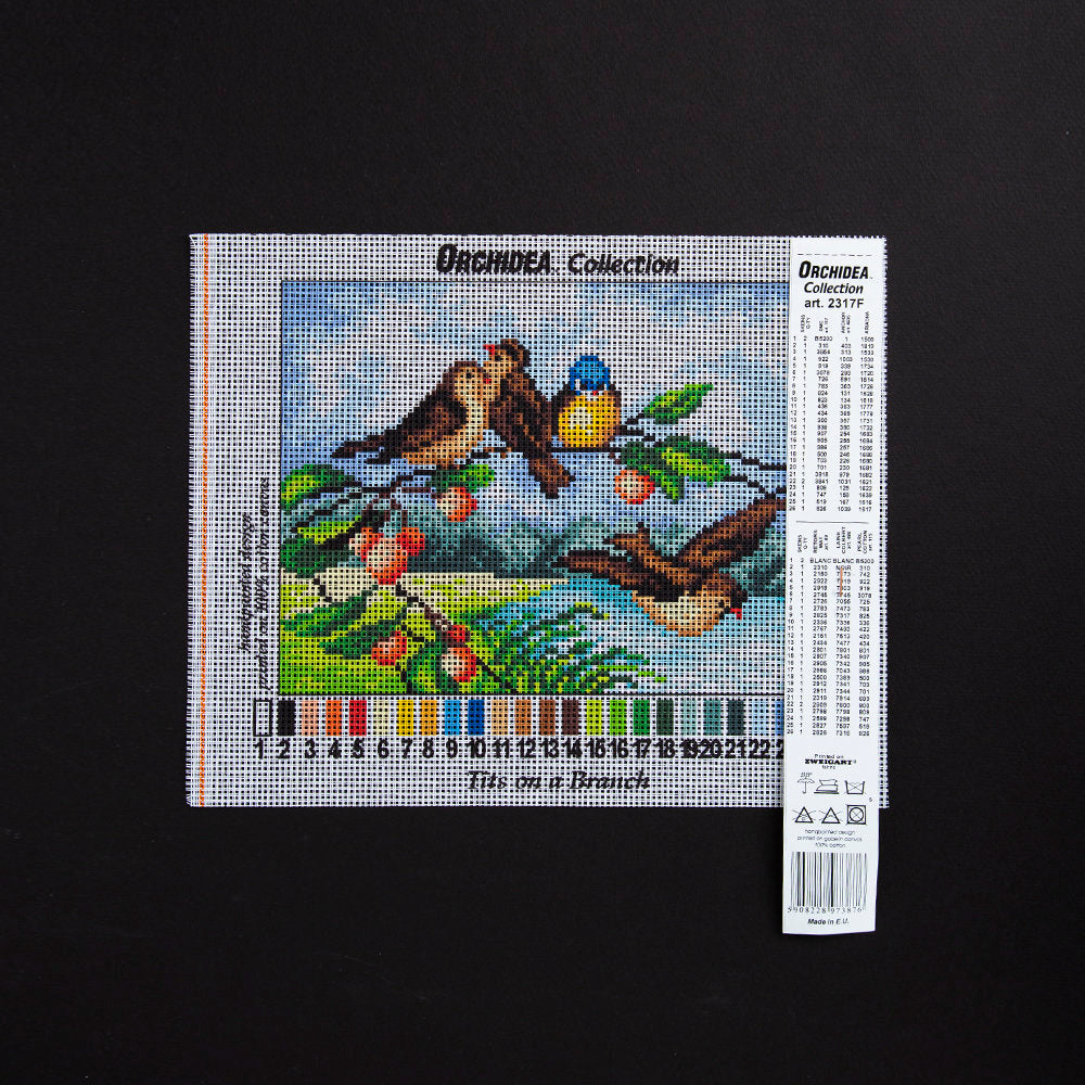 Orchidea 18x24cm Printed Gobelin, Tits on a Branch - 2317F