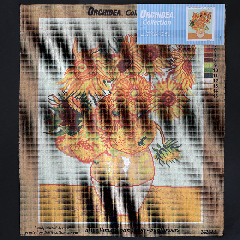 Orchidea 40x50 cm Vincent Van Gobh - Sunflowers Printed Gobelin 1426M