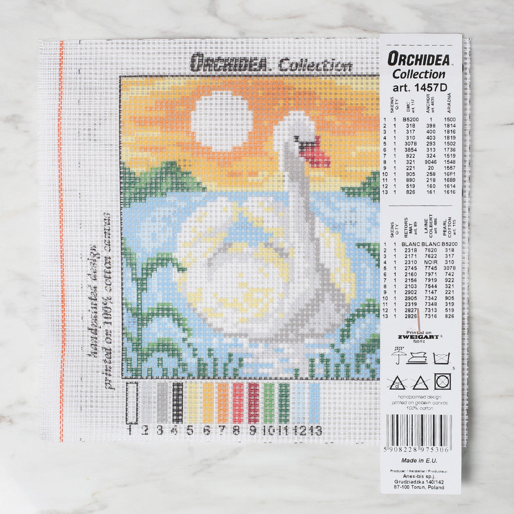 ORCHIDEA 15x15 cm ORCHIDEA 15x15 cm Printed Gobelin, Swan - 1457D