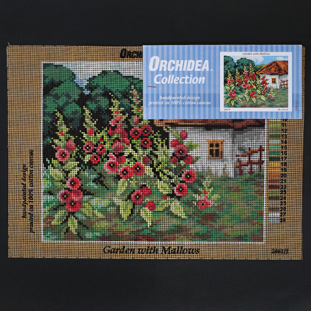 Orchidea 24x30 cm Garden With Mallows Printed Gobelin 2461H