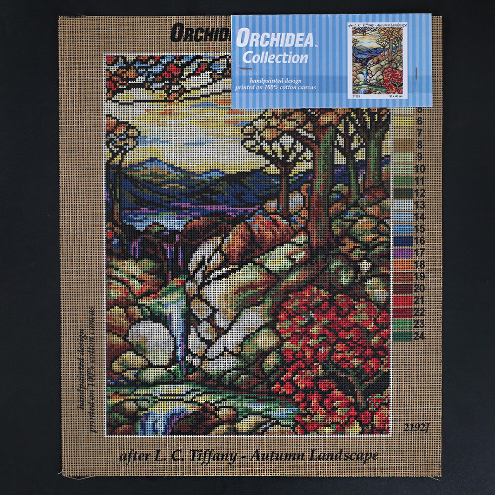 Orchidea 30x40 cm L. C. Tiffany - Autumn Landscape Printed Gobelin 2192J