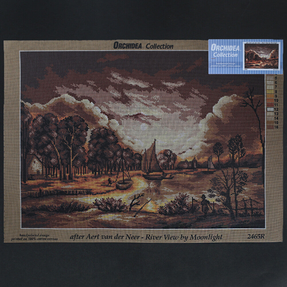 Orchidea 50x70 cm Aert Van Der Neer - River View By Moonlight Printed Gobelin 2462R