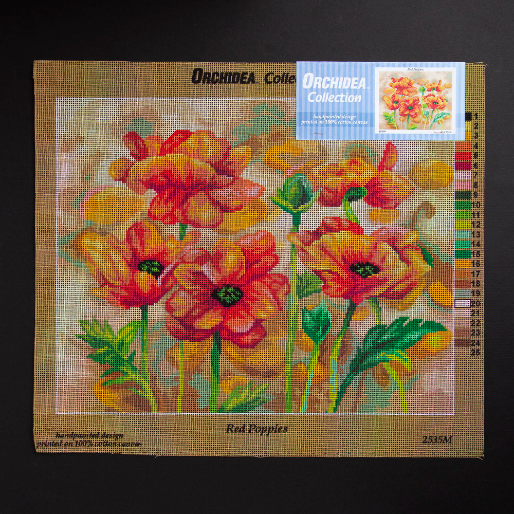 Orchidea 40x50cm Printed Gobelin, Red Poppies -2535M