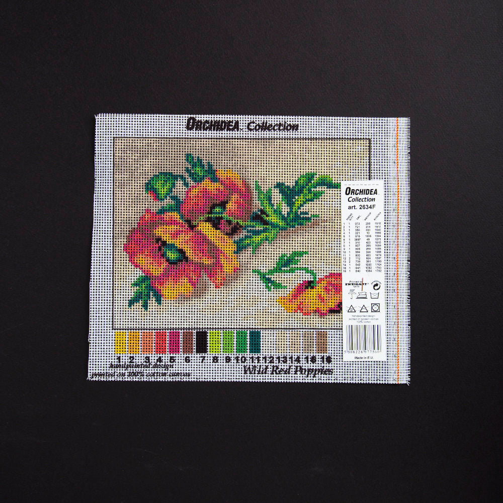 Orchidea 18x24cm Printed Gobelin, Wild Red Poppies - 2634F