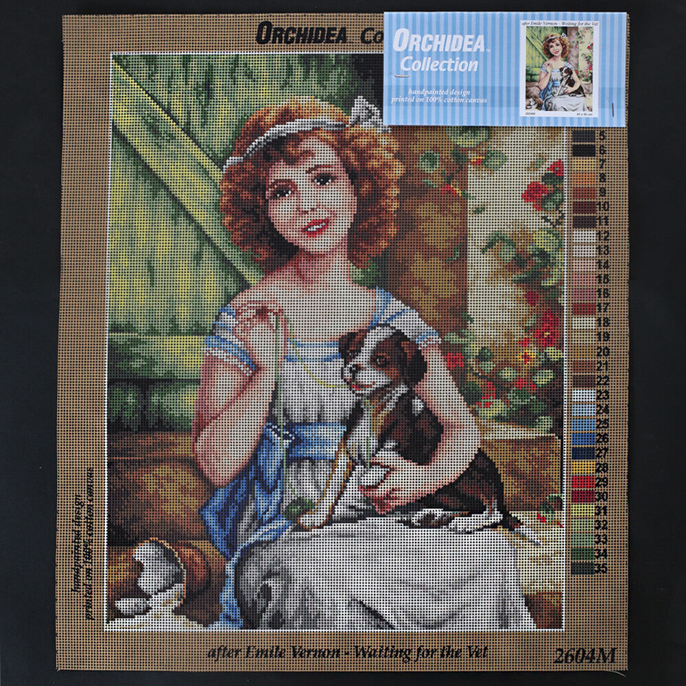 Orchidea 40x50 cm Emile Vernon - Weitting For The Vet Printed Gobelin 2604M