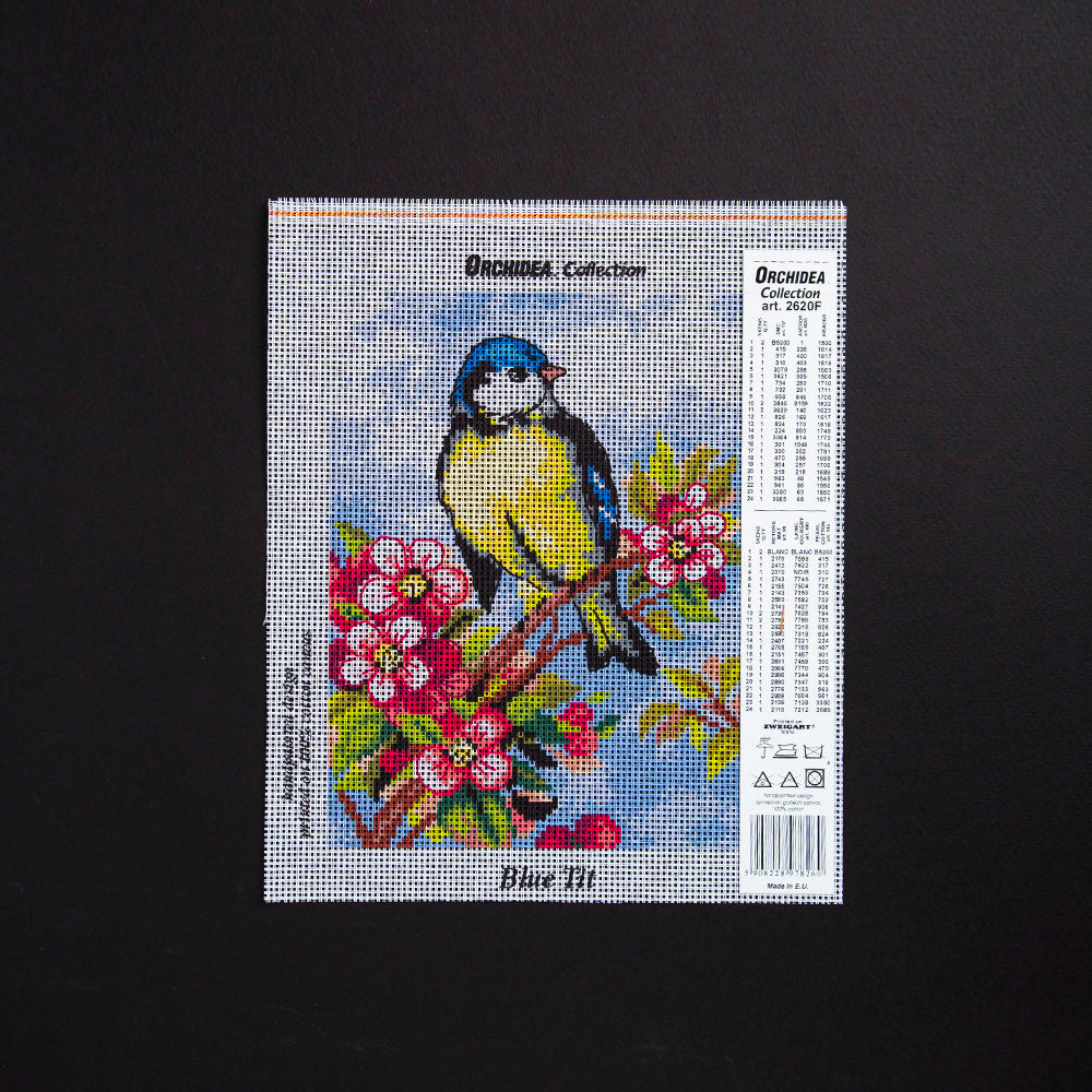 Orchidea 18x24cm Printed Gobelin, Blue Tit - 2620F