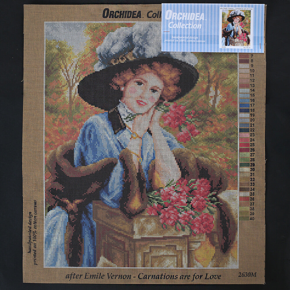 Orchidea 40x50 cm Emile Vernon - Carnations Are For Love Printed Gobelin 2630M