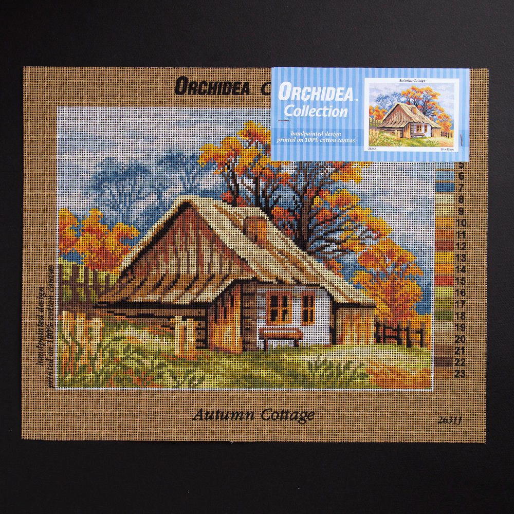 Orchidea 30x40cm Printed Gobelin, Autumn Cottage - 2631J