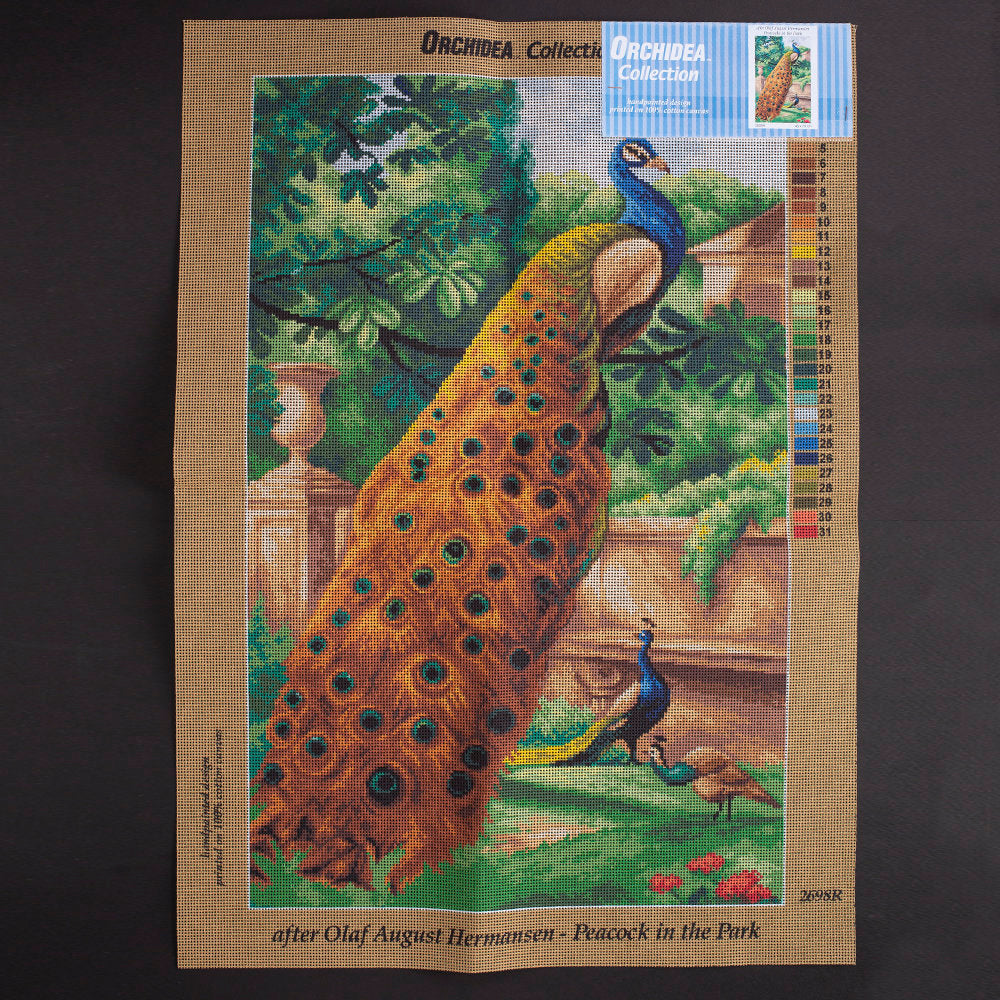 Orchidea 45x70cm Printed Gobelin, Olaf August Hermansen - Peacocks in the Park - 2698R