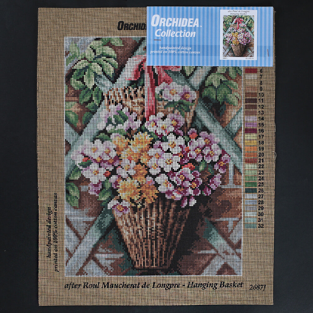 Orchidea 30x40 cm Paul De Longpre Hanging Basket Printed Gobelin 2687J