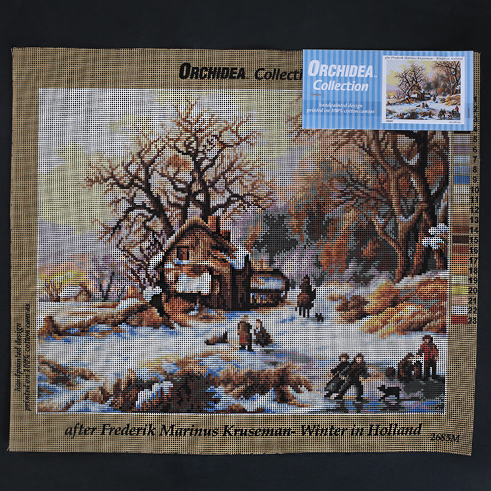 Orchidea 40x50 cm Frederik Marinus Kruseman - Winter in Holland Printed Gobelin 2685M