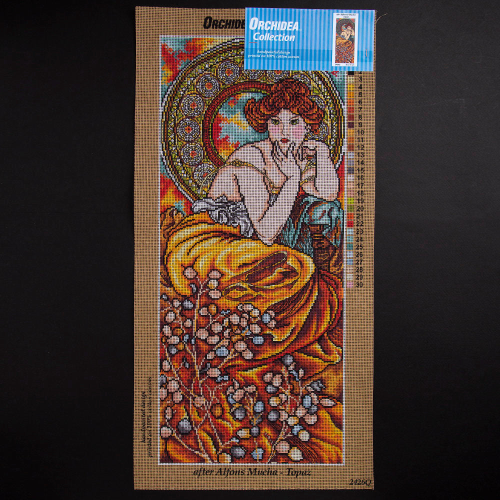 Orchidea 30x70cm Printed Gobelin, Alphonse Mucha - Topaz - 2426Q