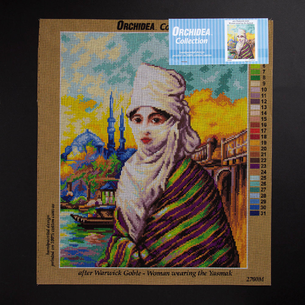 Orchidea 40x50cm Printed Gobelin, Warwick Goble - Woman wearing the Jasmak - 2700M