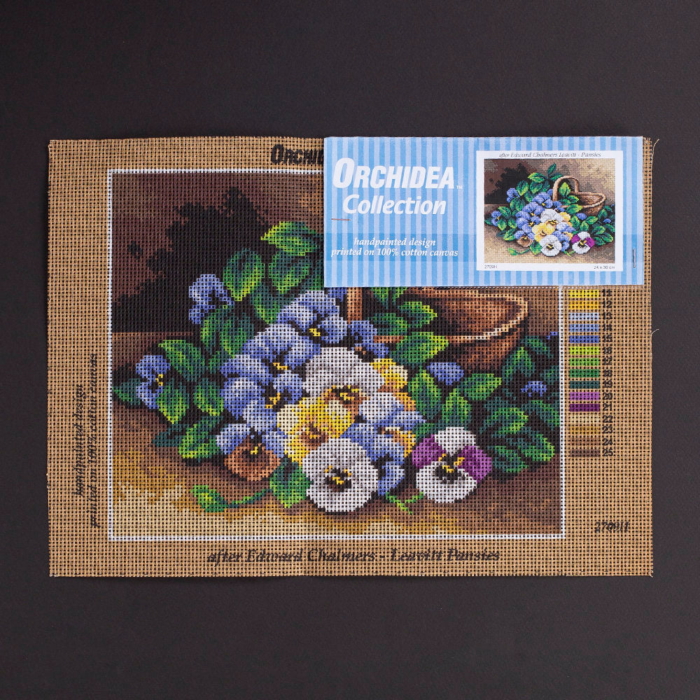 Orchidea 24x30cm Printed Gobelin, Edward Chalmers Leavitt - Pansies - 2709H