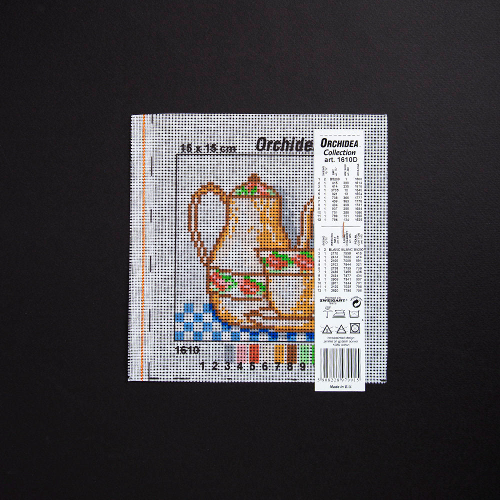 Orchidea 15x15cm Printed Gobelin, Coffee Set - 1610D