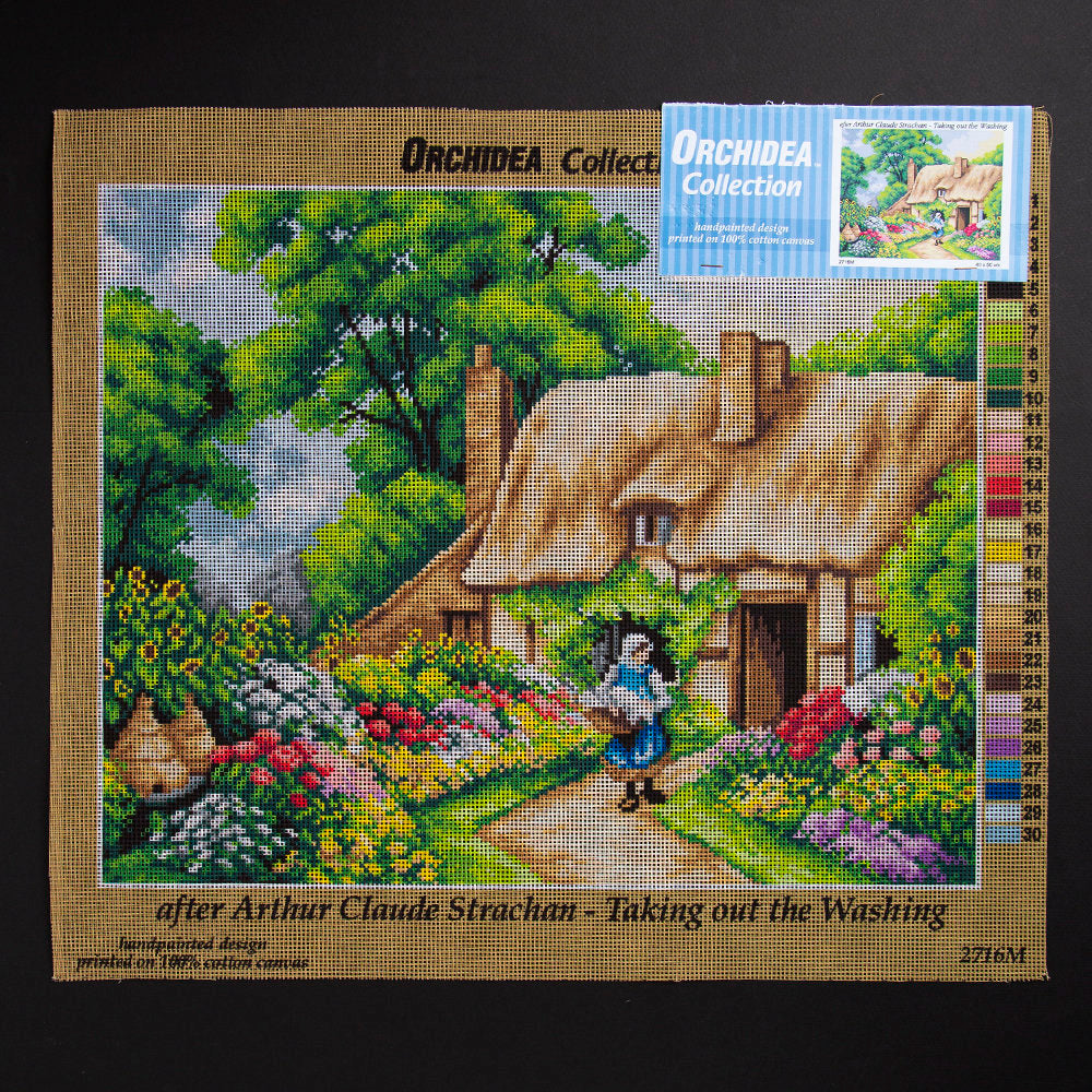 Orchidea 40x50cm Printed Gobelin, Arthur Claude Strachan - Taking out the Washing - 2716M