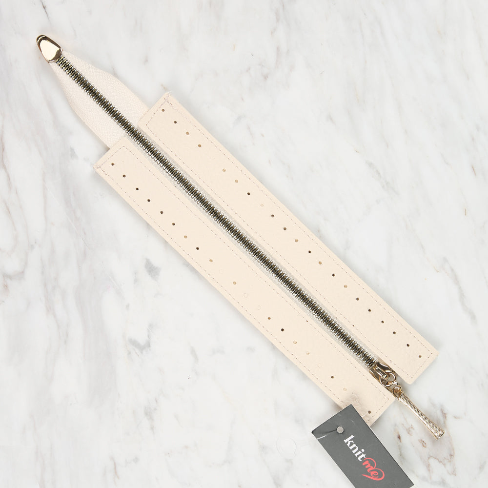 Knitme Bag Zipper 6x22 cm Cream BA-0071