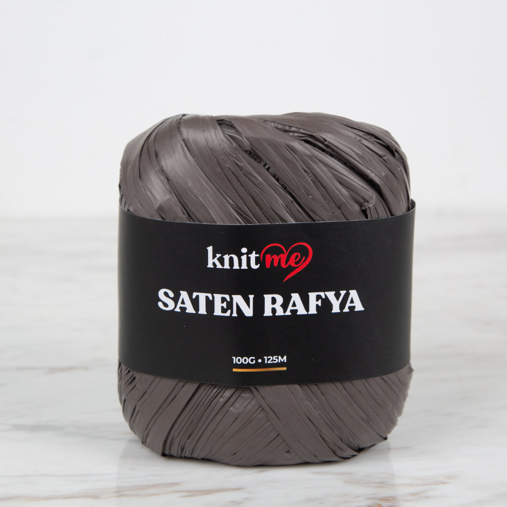 Knitme Satin Raffia Yarn, Brown - 8