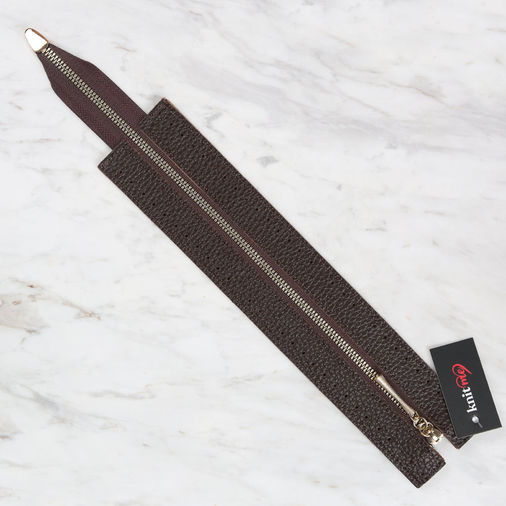 Knitme Bag Zipper 6x30 cm Brown BA-0066