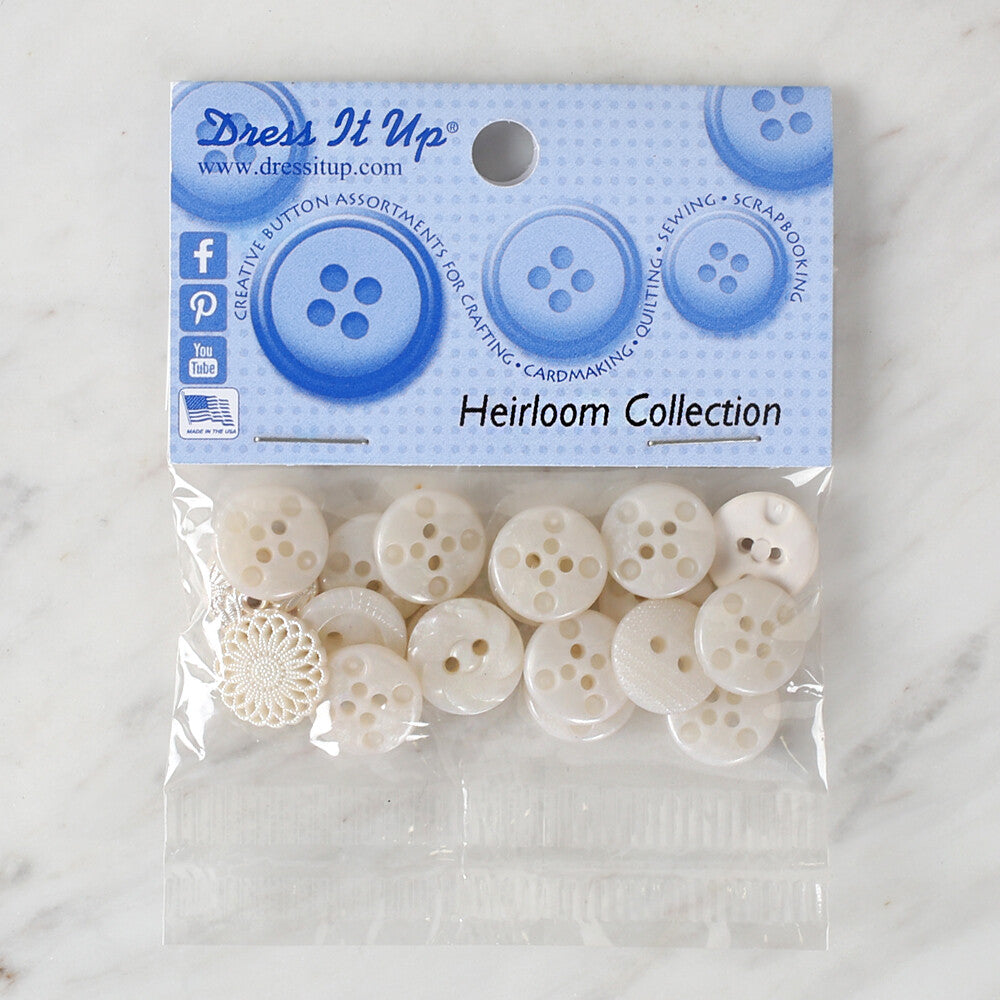 Dress It Up Creative Button Assortment, Heirloom Collection - 77