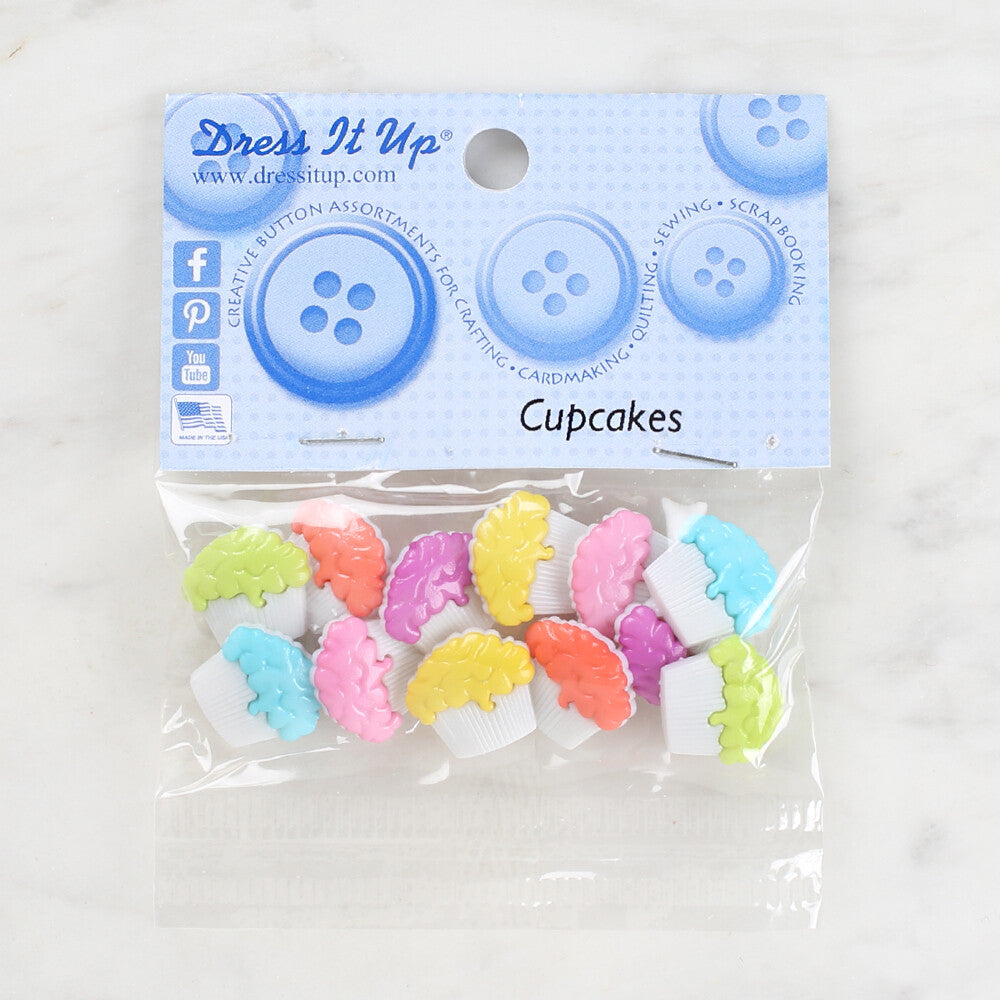 Dress It Up Creative Button Assortment, Cupcakes - 4618