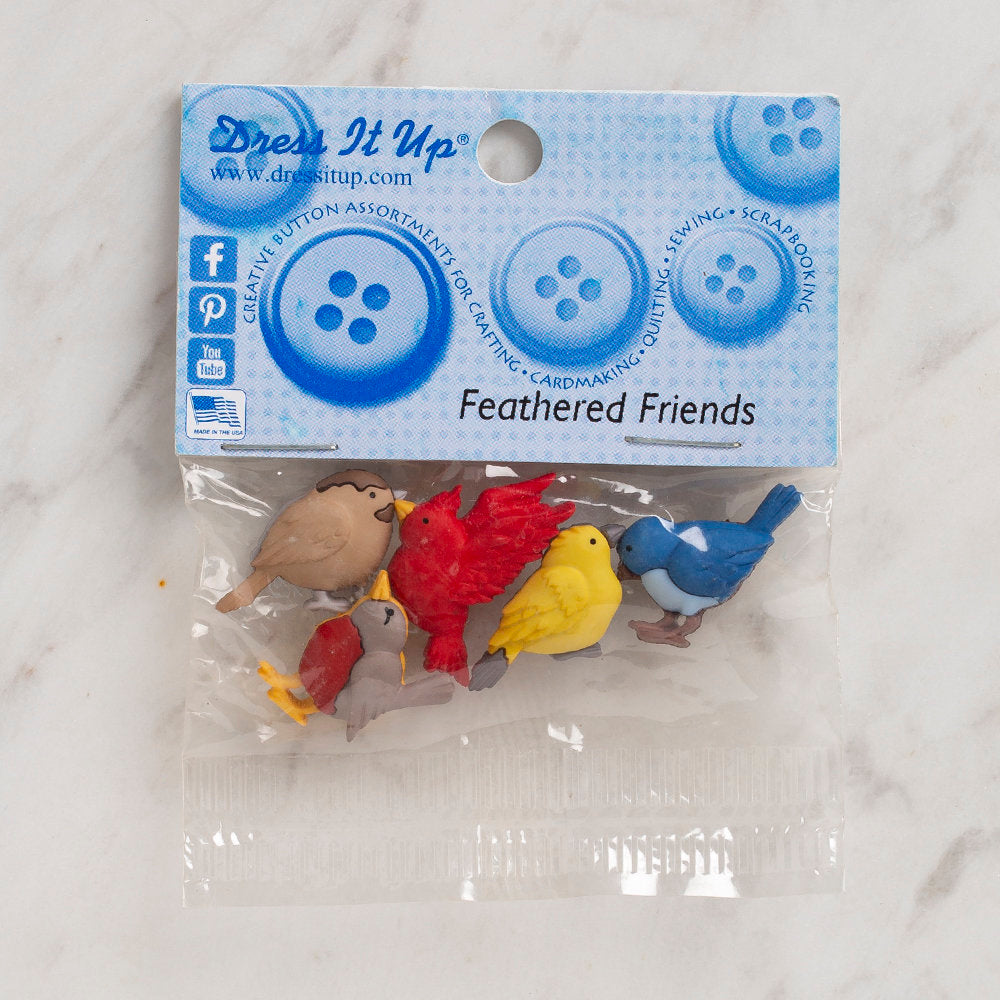 Dress It Up Creative Button Assortment, Feathered Friends - 6956
