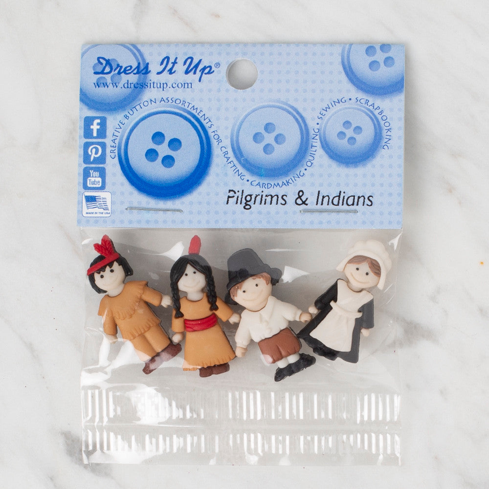 Dress It Up Creative Button Assortment, Pilgrims & Indians