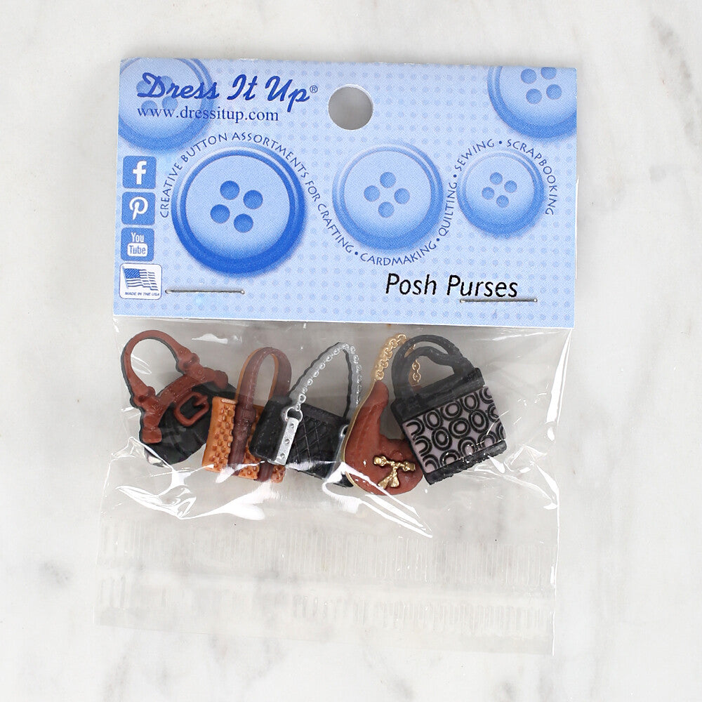 Dress It Up Creative Button Assortment, Posh Purses - 7672