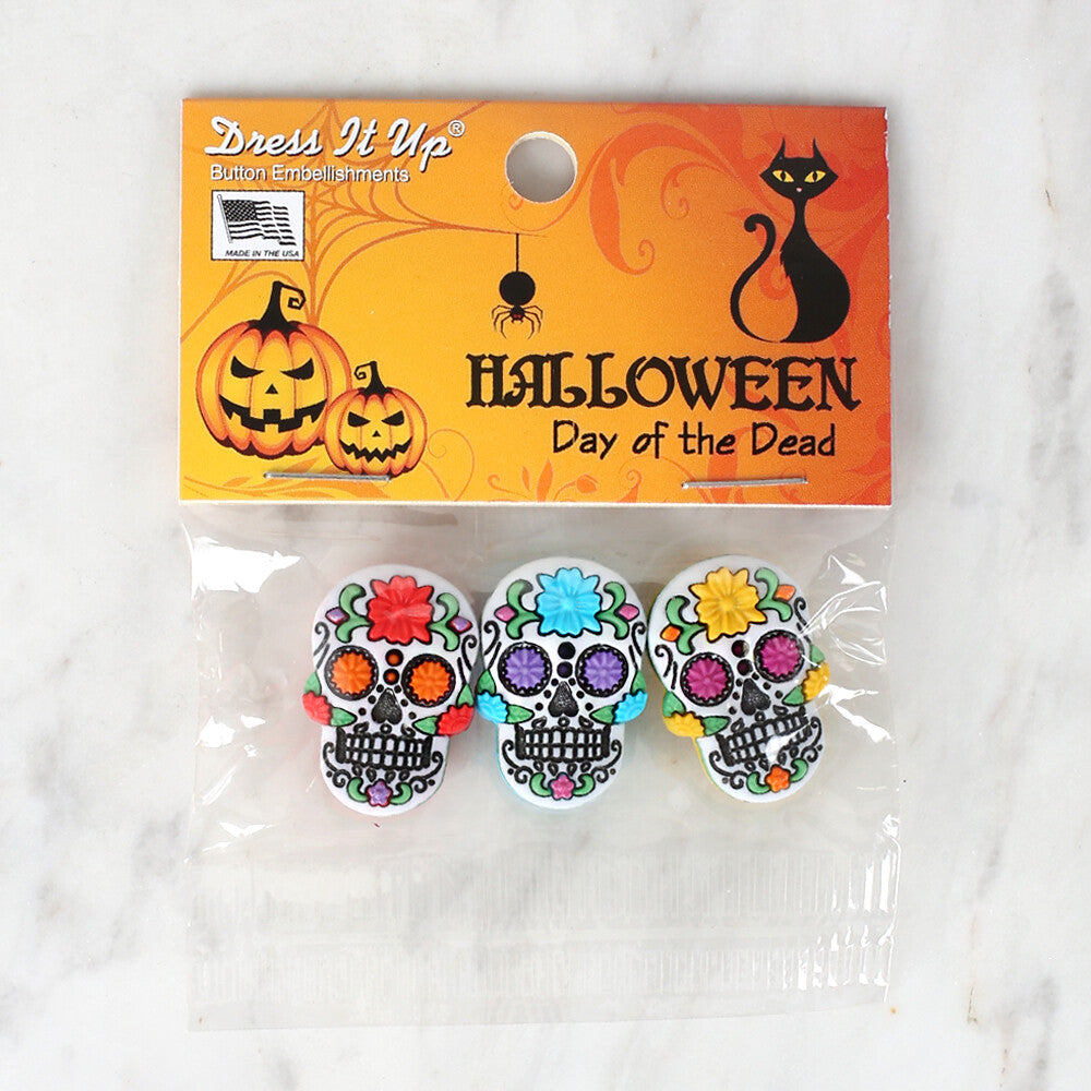 Dress It Up Creative Button Assortment, Halloween Day of the Dead - 9137