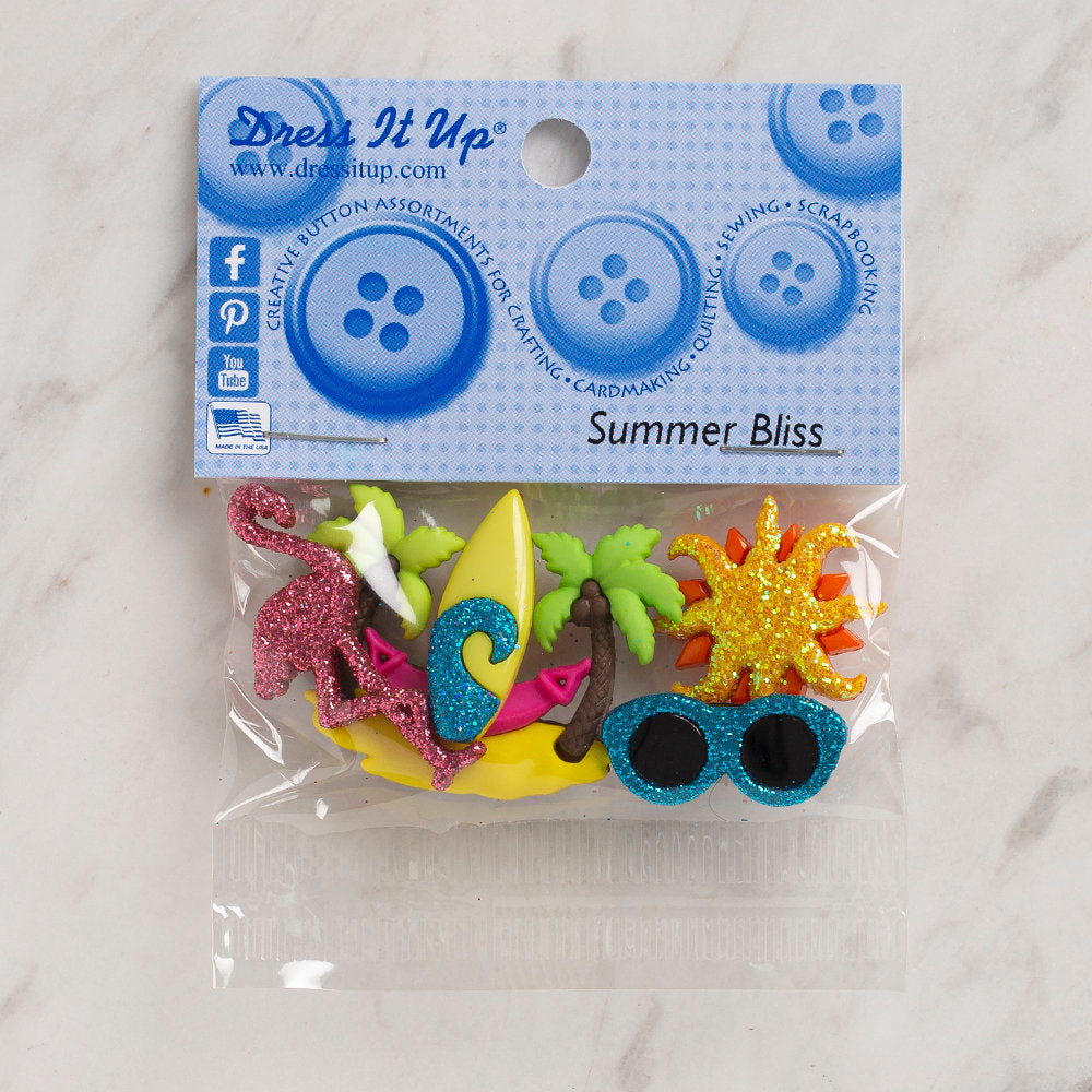 Dress It Up Creative Button Assortment, Summer Bliss - 10266