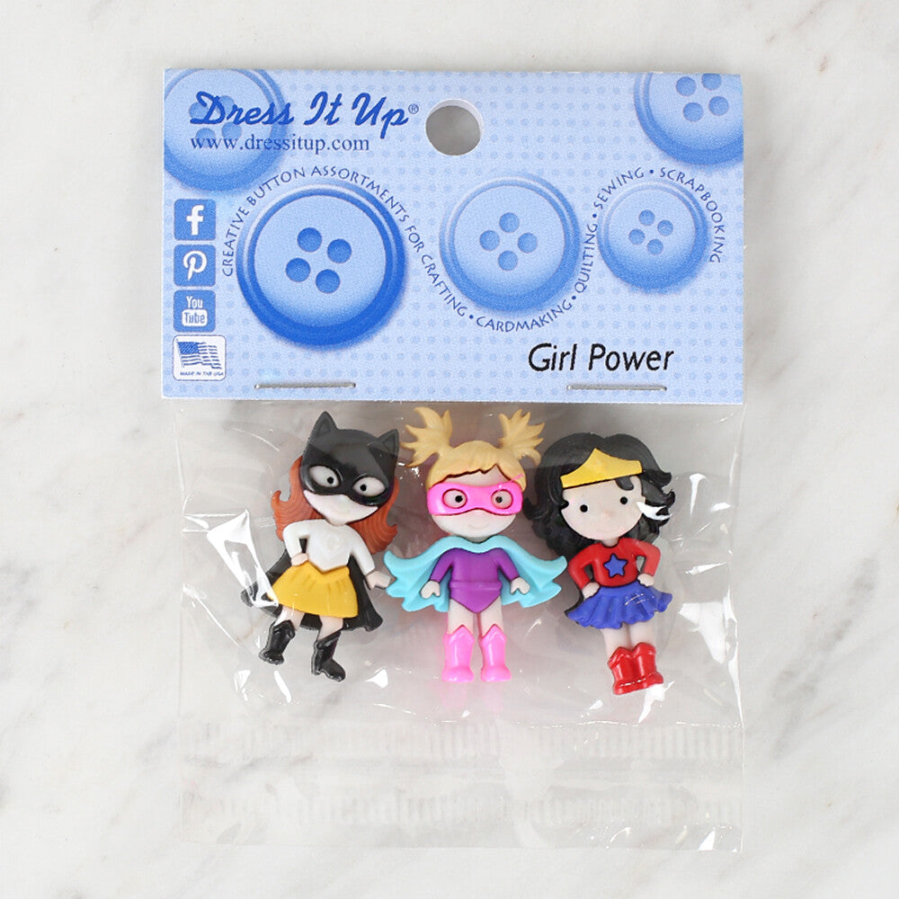 Dress It Up Creative Button Assortment, Girl Power - 10411