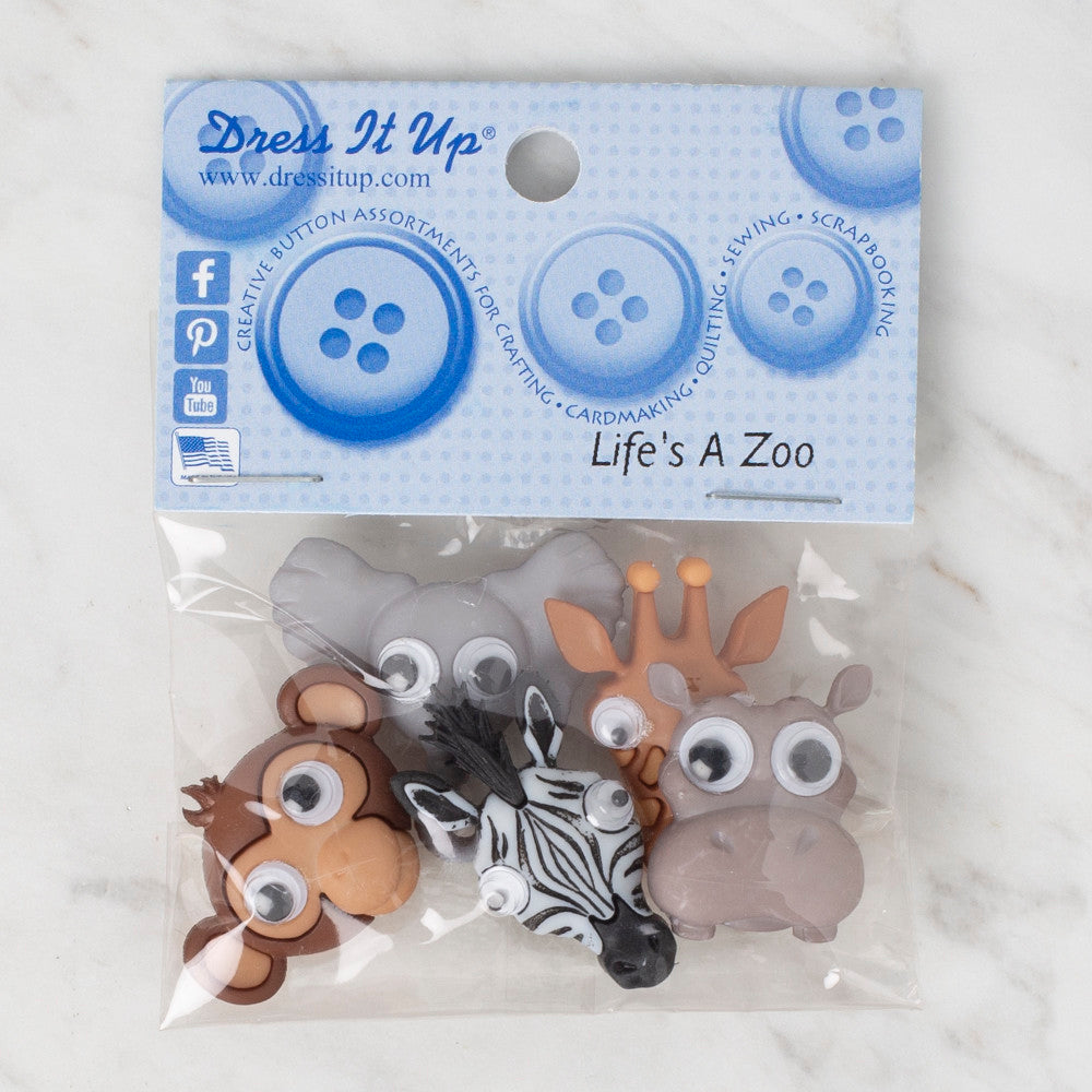 Dress It Up Creative Button Assortment, Life's A Zoo