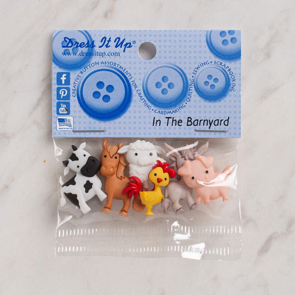 Dress It Up Creative Button Assortment, In the Barnyard - 10418