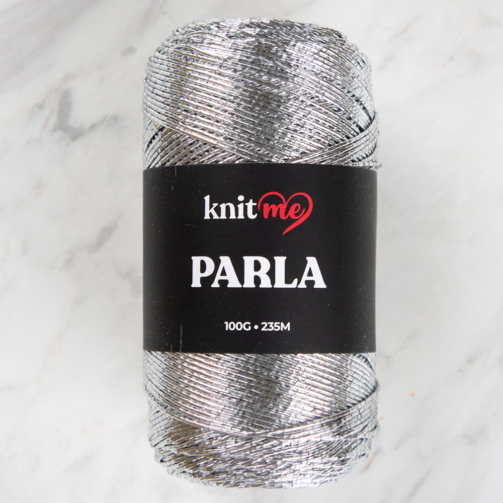 Knitme Parla Glitter Knitting Yarn - Silver
