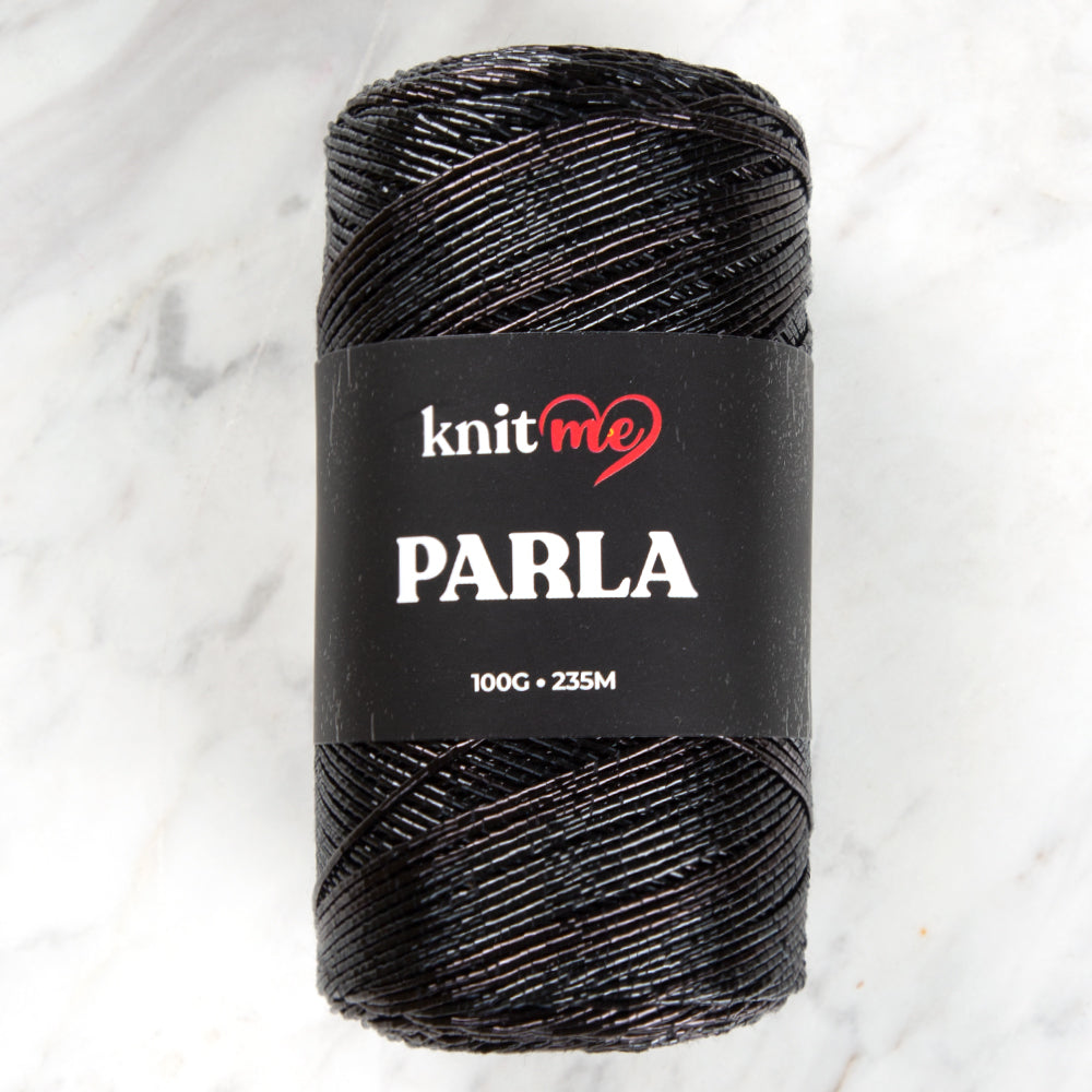 Knitme Parla Glitter Knitting Yarn - Black
