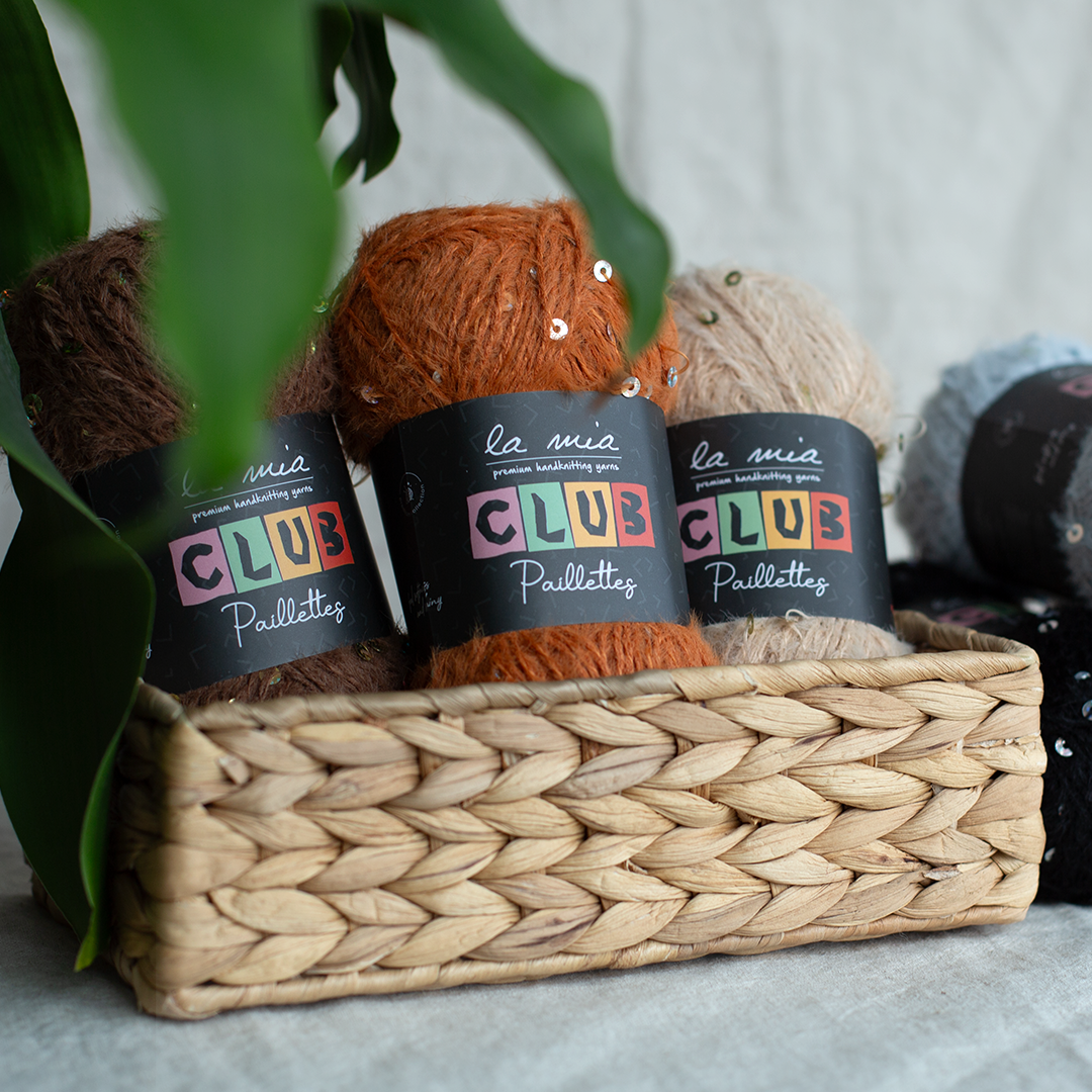 La Mia Club Paillettes Hand Kniitting Yarn, Cream - 602