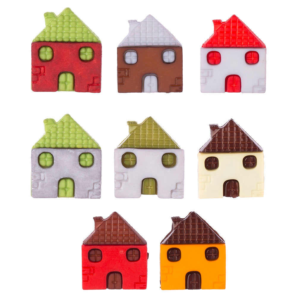 Buttons & Galore Decorative Baby Button, Lotsa Houses