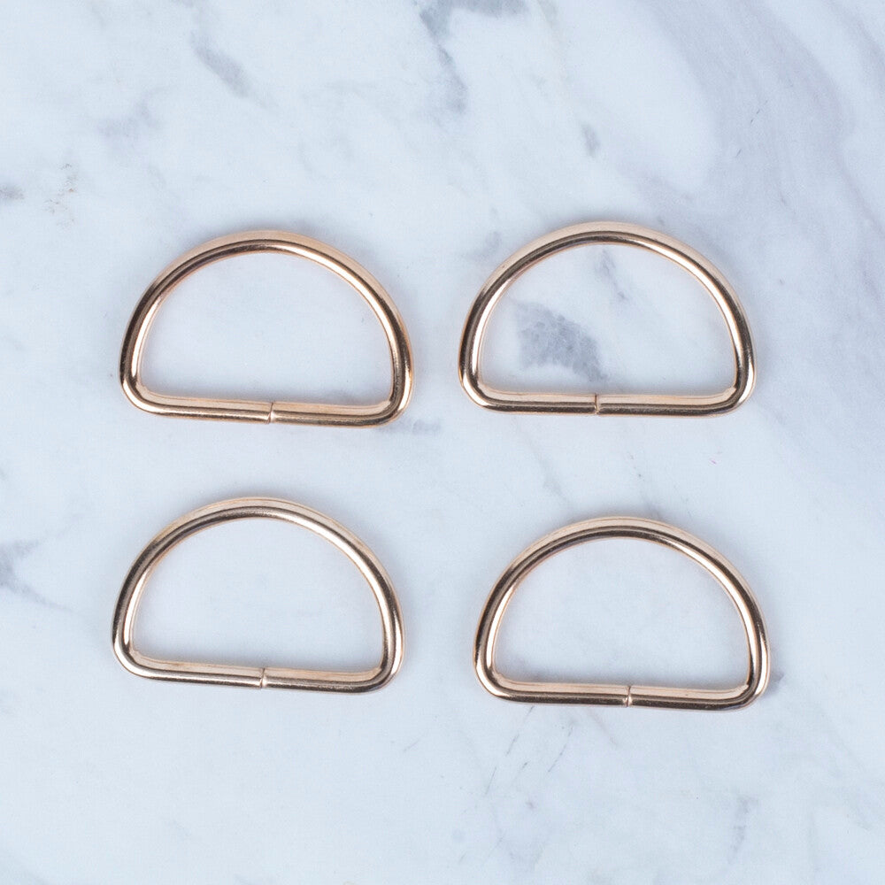 Loren Gold Metal D-Shaped Ring for Handbags or Belts in 4, 3.2 cm